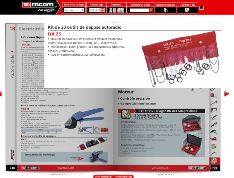 Kit de 20 outils de dépose autoradio - DX.25 - Facom