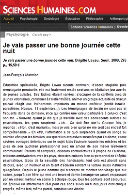Brigitte Lavau - Sciences Humaines.com- Avril 2009